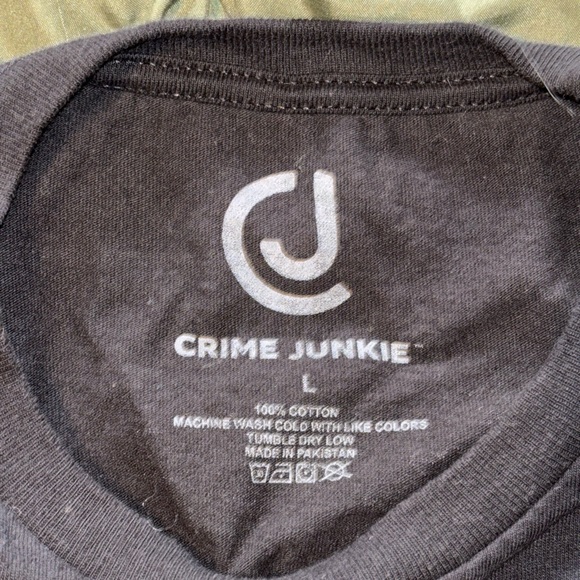 Crime Junkie Podcast Merch Short Sleeve T-Shirt - Picture 3 of 4